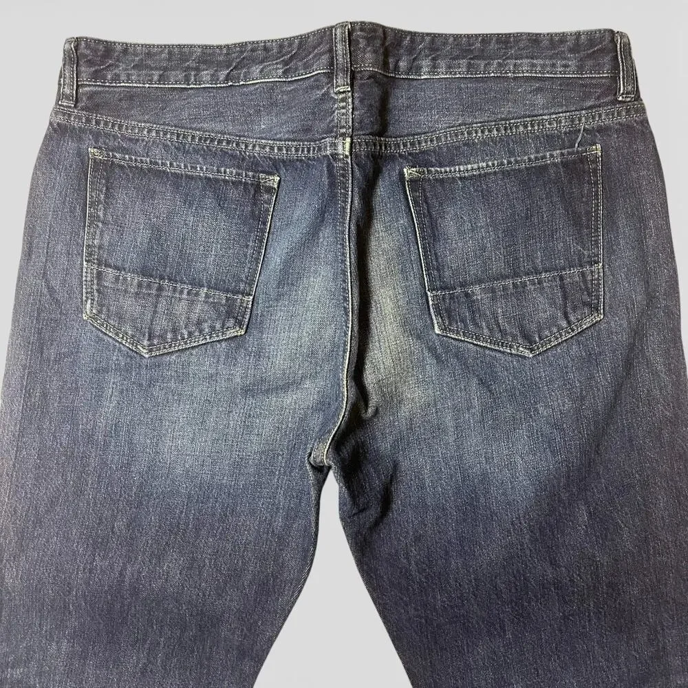 Banana Republic Heritage Jeans Mens Actual Size 36x34 Blue Denim Buttonfly